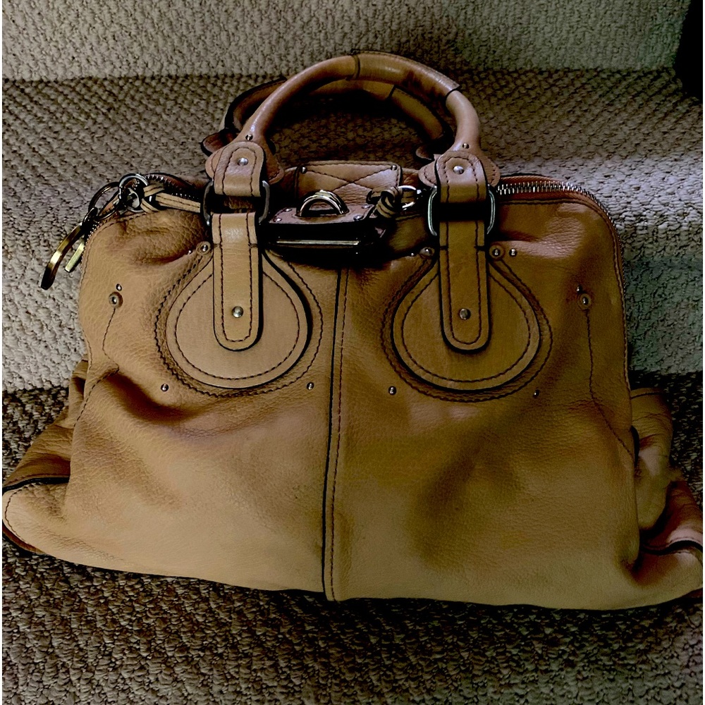 Chloe Paddington large tote in beige.